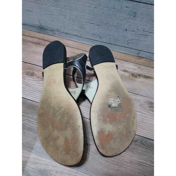 Michael Kors T-Strap Patent Leather Rhinestone Sandals - Picture 2 of 3